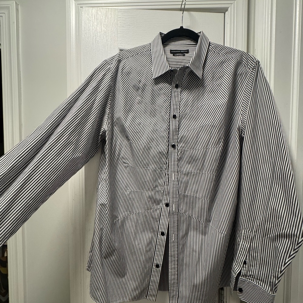 Alexander McQueen Monochrome Striped Shirt
